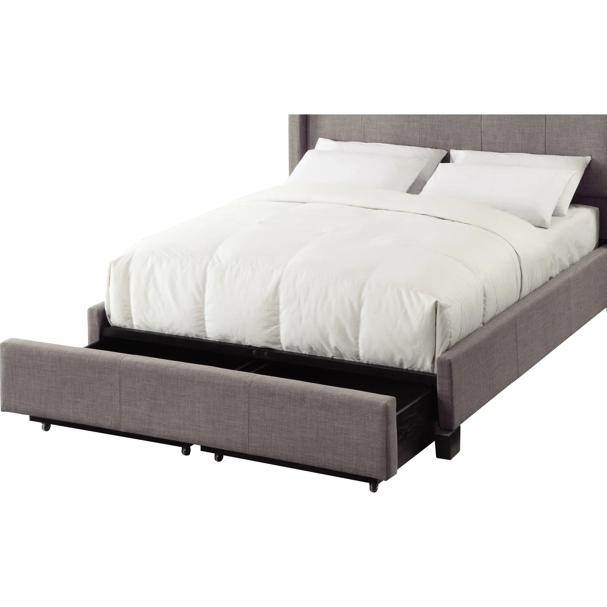 Adona Upholstered Footboard Storage Bed in Dolphin Linen Modus