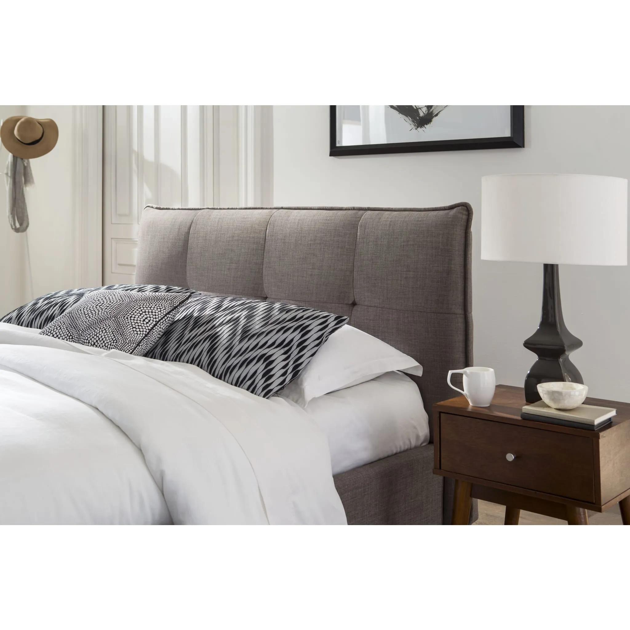 Adona Upholstered Footboard Storage Bed in Dolphin Linen Modus
