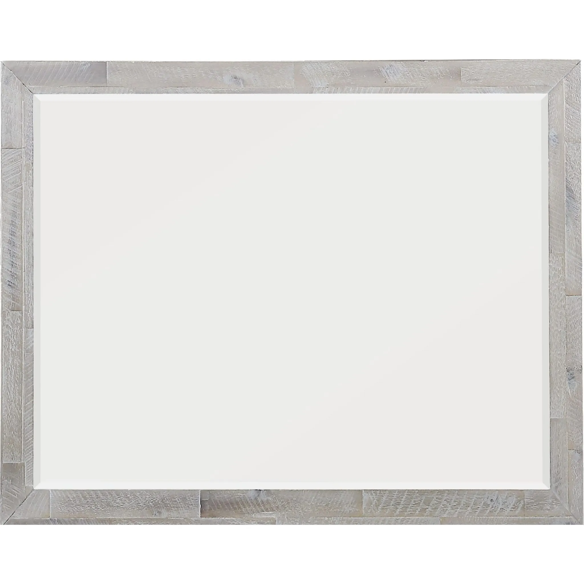 Alexandra Solid Wood Solid Wood Beveled Glass Mirror in Rustic Latte Modus
