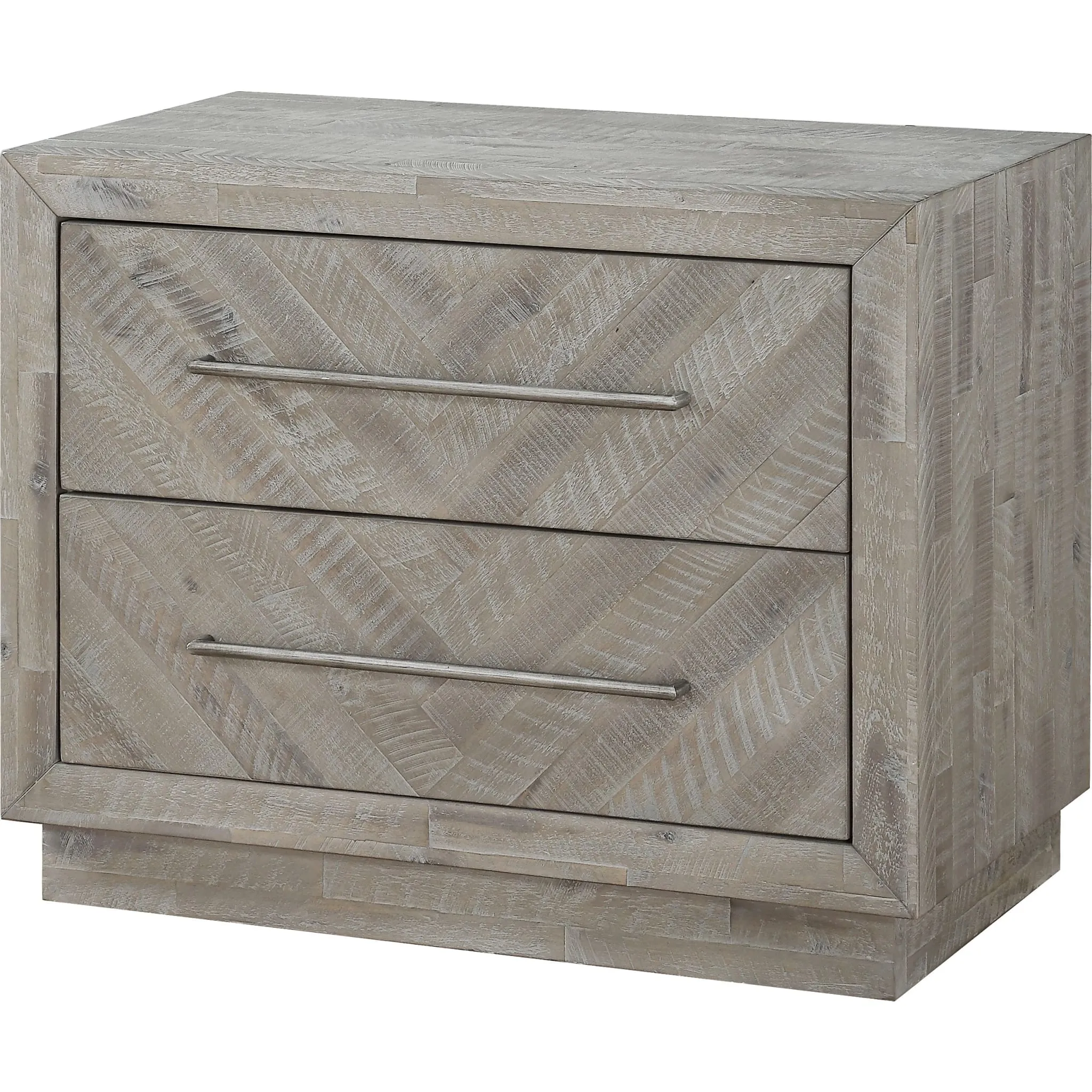 Alexandra Solid Wood Two Drawer Nightstand in Rustic Latte Modus