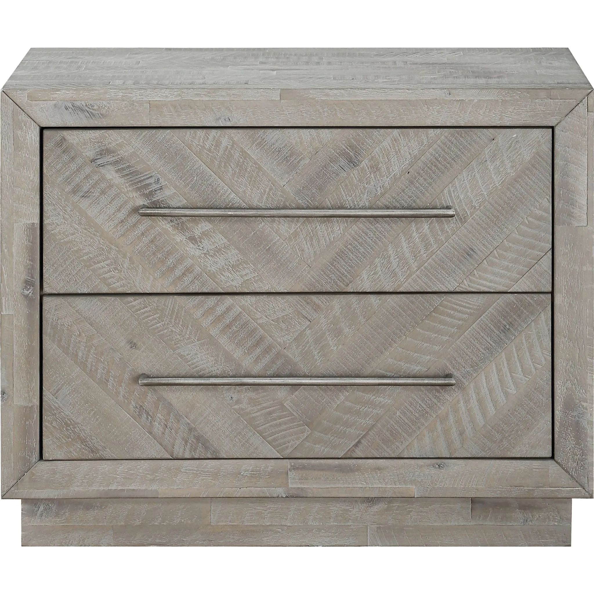 Alexandra Solid Wood Two Drawer Nightstand in Rustic Latte Modus