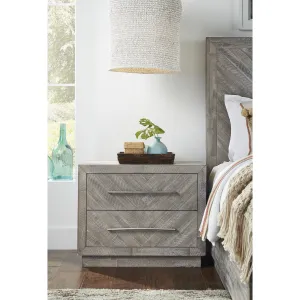 Alexandra Solid Wood Two Drawer Nightstand in Rustic Latte Modus