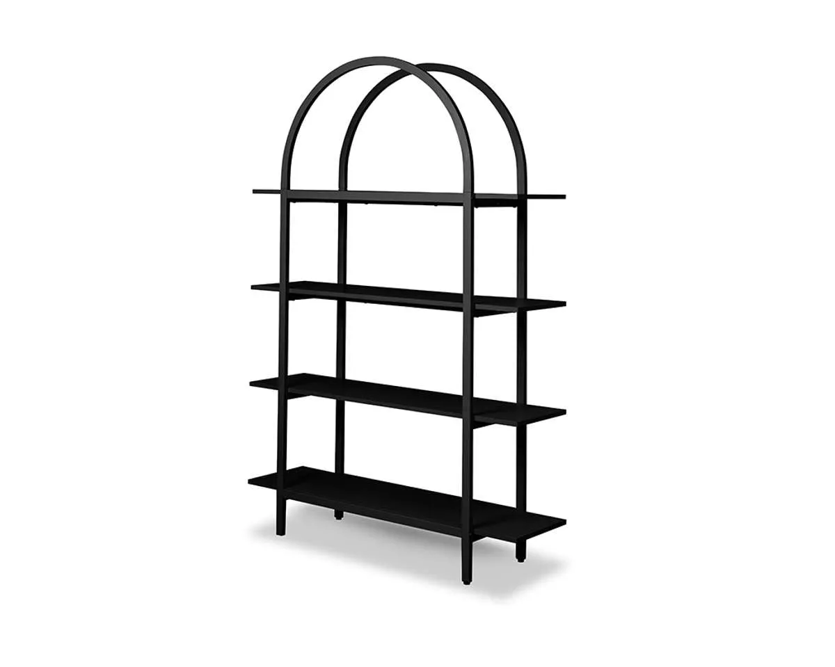 Alfie Arched Shelves - Black Mocka