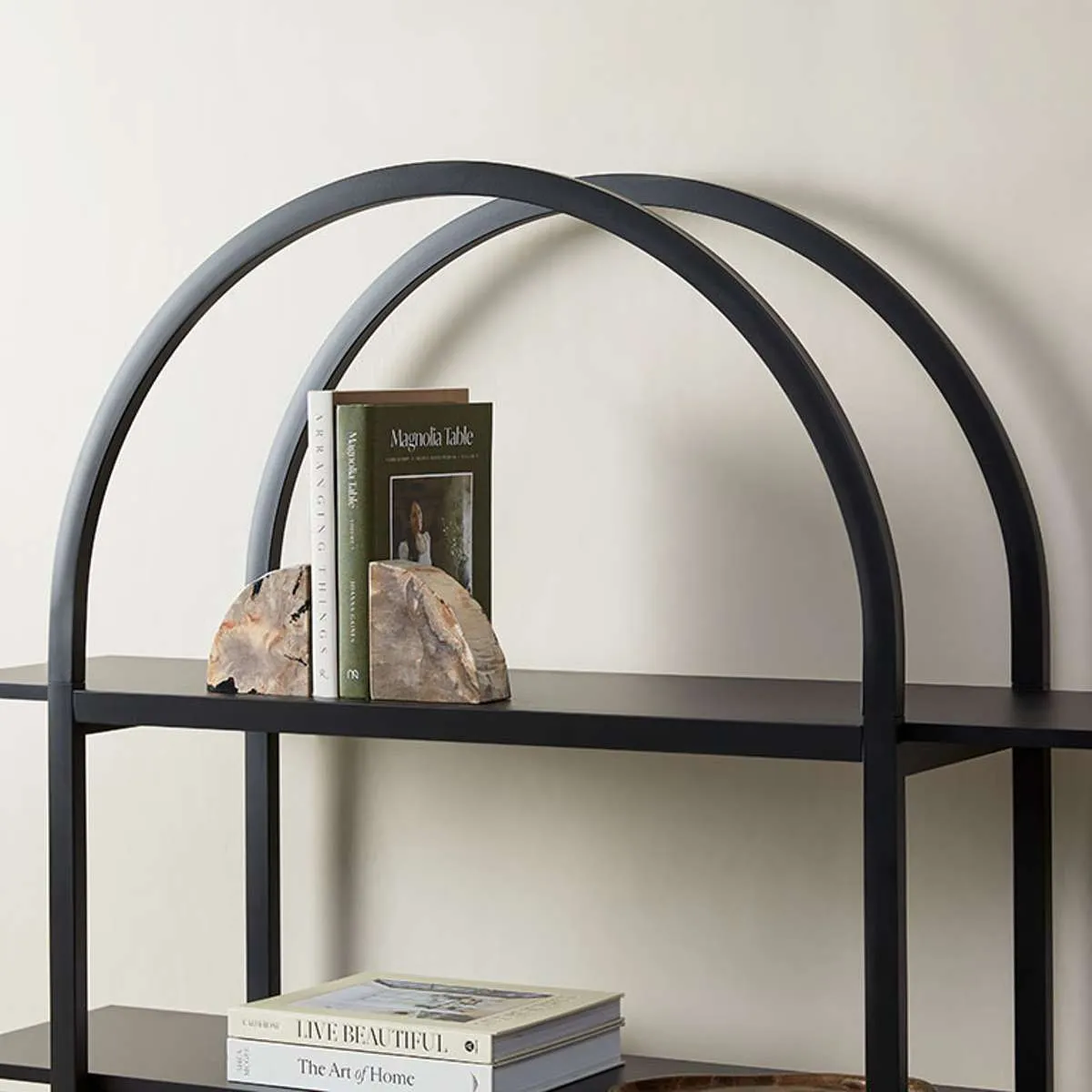 Alfie Arched Shelves - Black Mocka