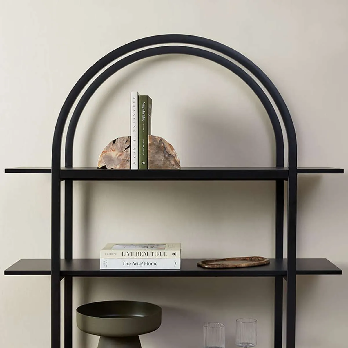 Alfie Arched Shelves - Black Mocka