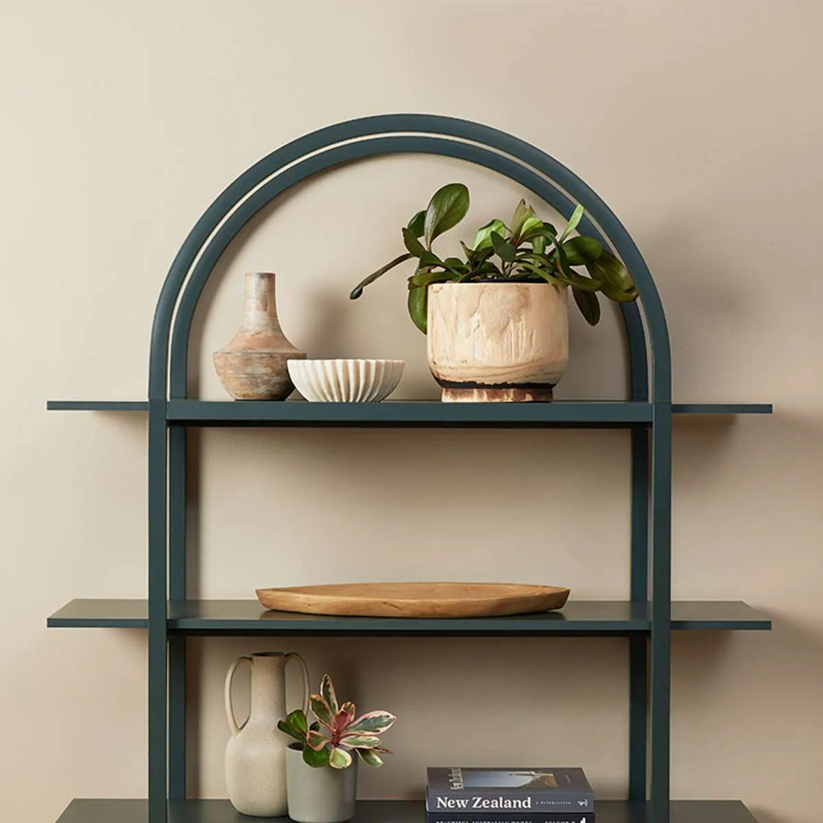 Alfie Arched Shelves - Green Mocka