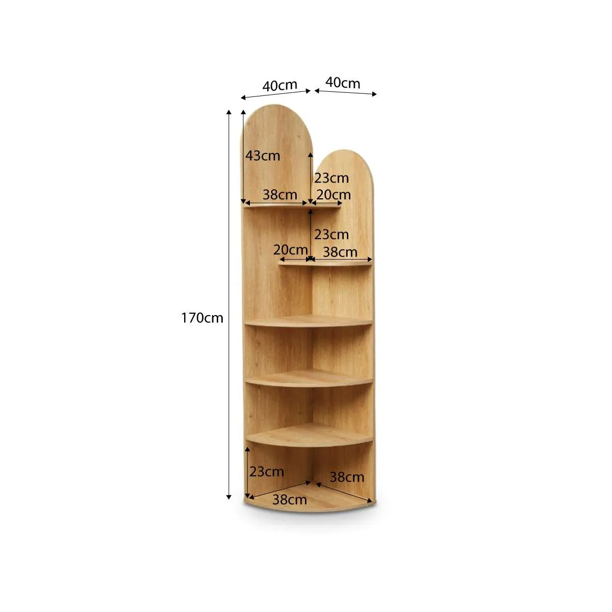 Arched Corner Shelves Mocka