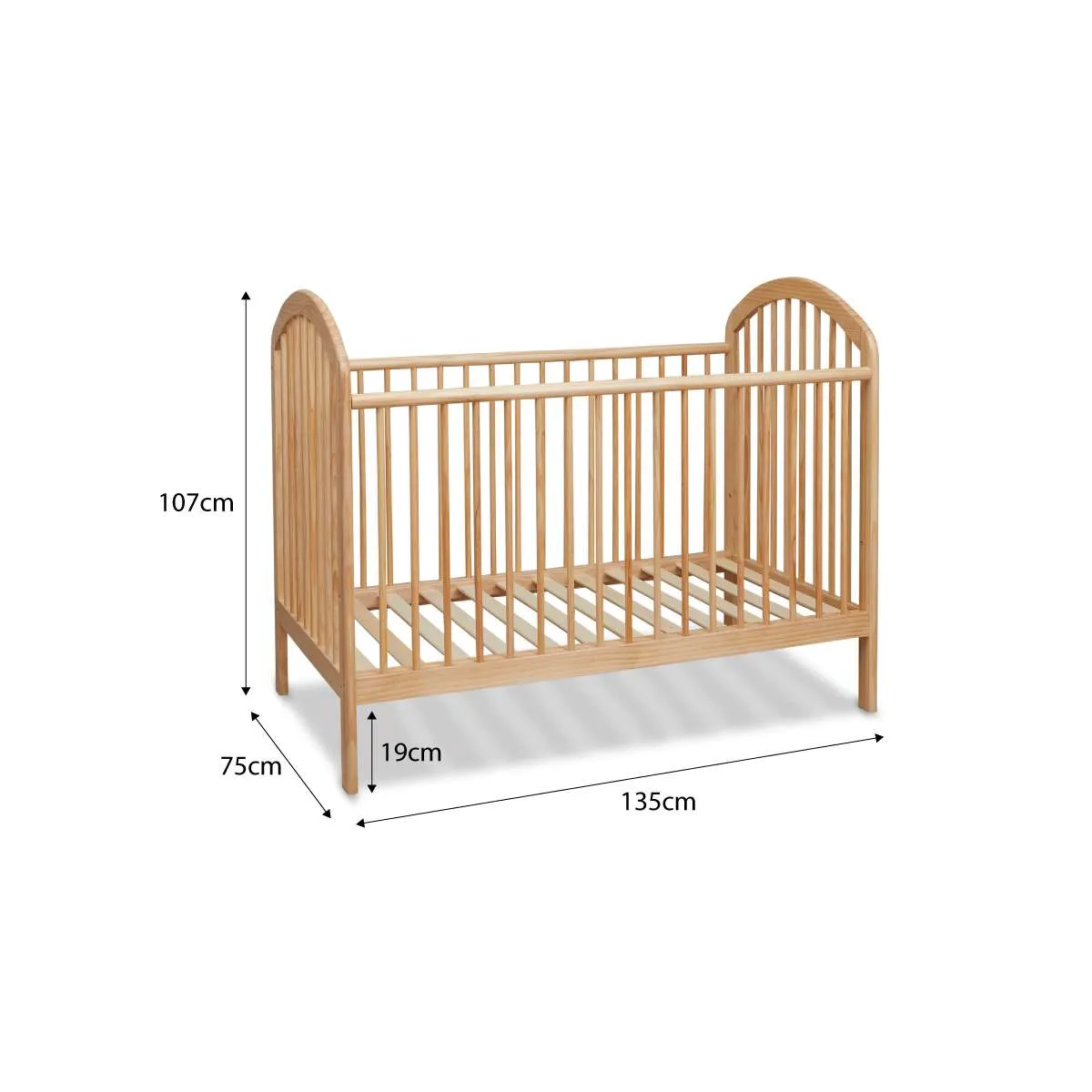 Archie Cot - Natural Mocka