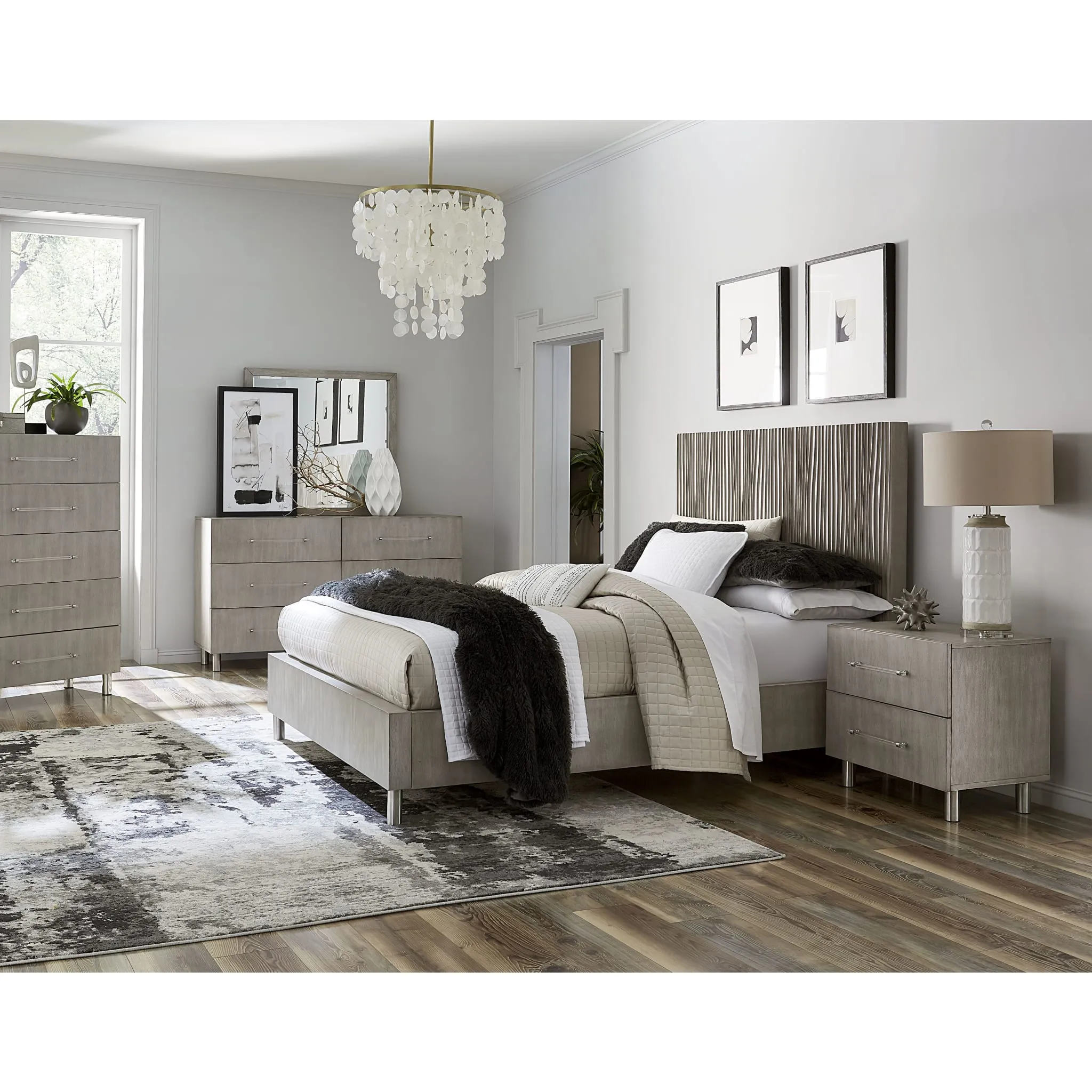 Argento Nightstand in Misty Grey Modus
