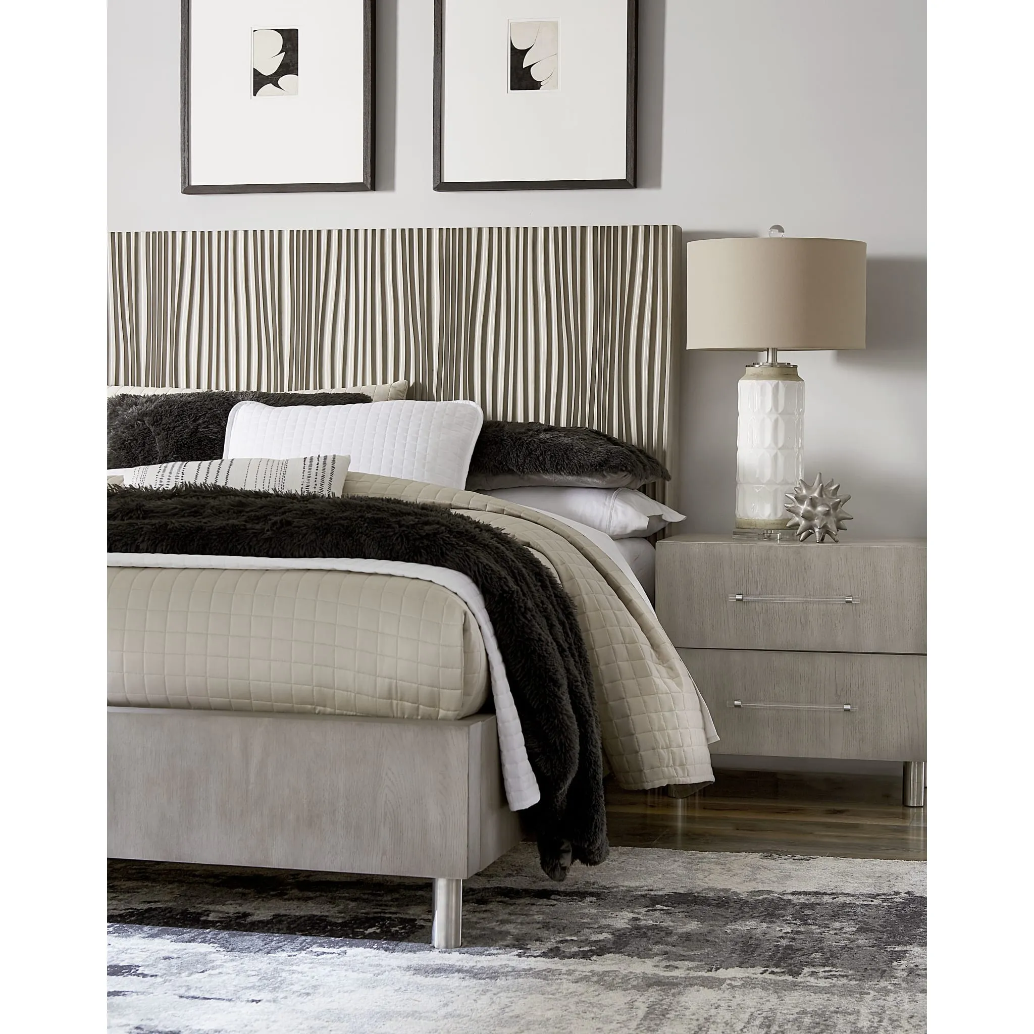 Argento Nightstand in Misty Grey Modus