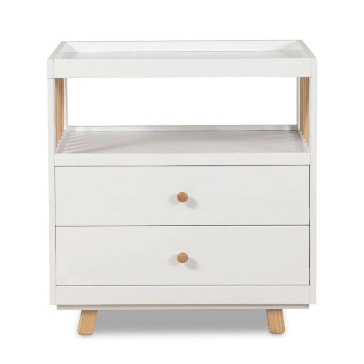 Aspen Change Table with Drawers - White/Natural Mocka