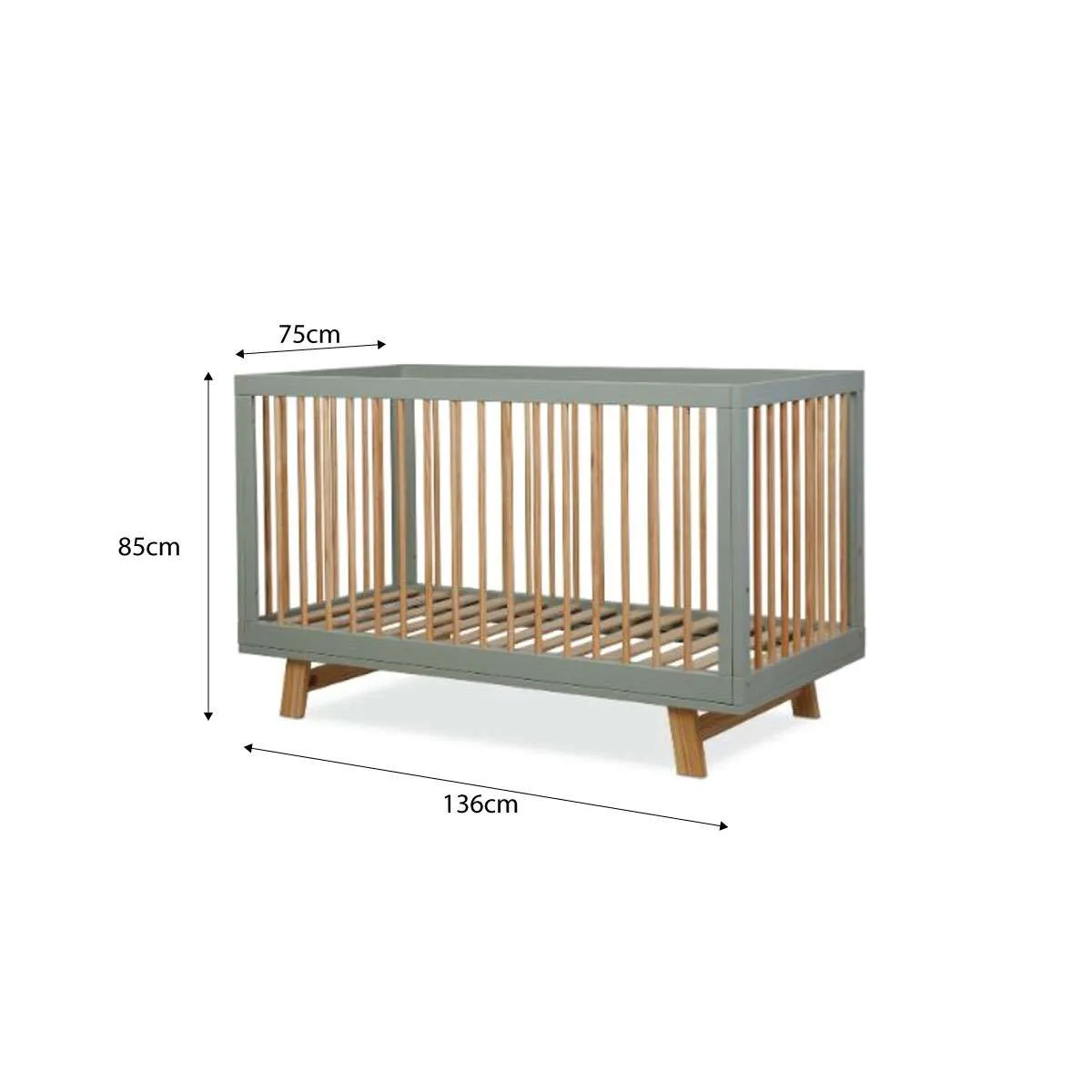 Aspen Sage/Natural 3-in-1 Cot Conversion Bundle Mocka