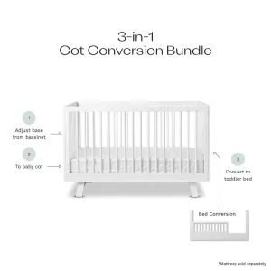 Aspen White 3-in-1 Cot Conversion Bundle Mocka