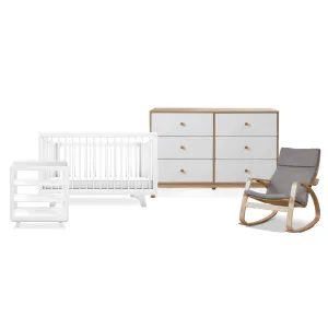 Aspen White Six Piece Nursery Set Mocka