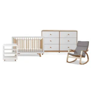 Aspen White/Natural Six Piece Nursery Set Mocka