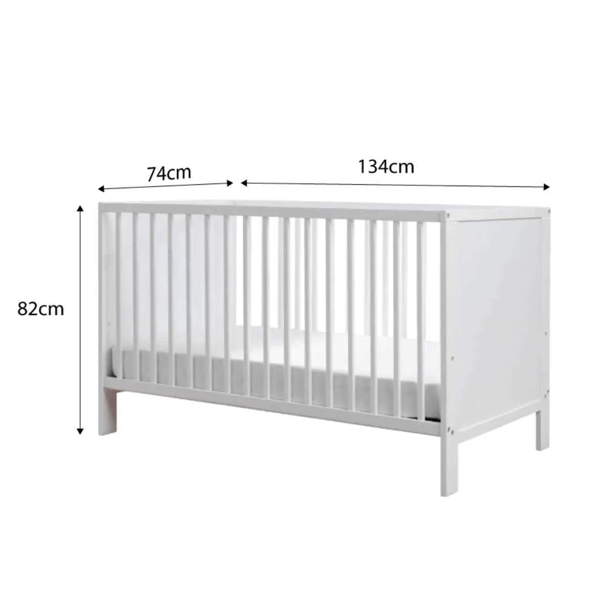Aspiring White 3-in-1 Cot Conversion Natural Bundle Mocka