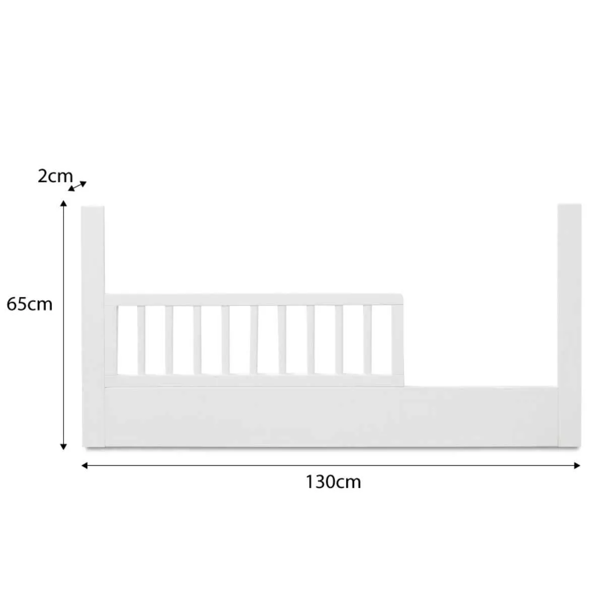 Aspiring White 3-in-1 Cot Conversion Natural Bundle Mocka