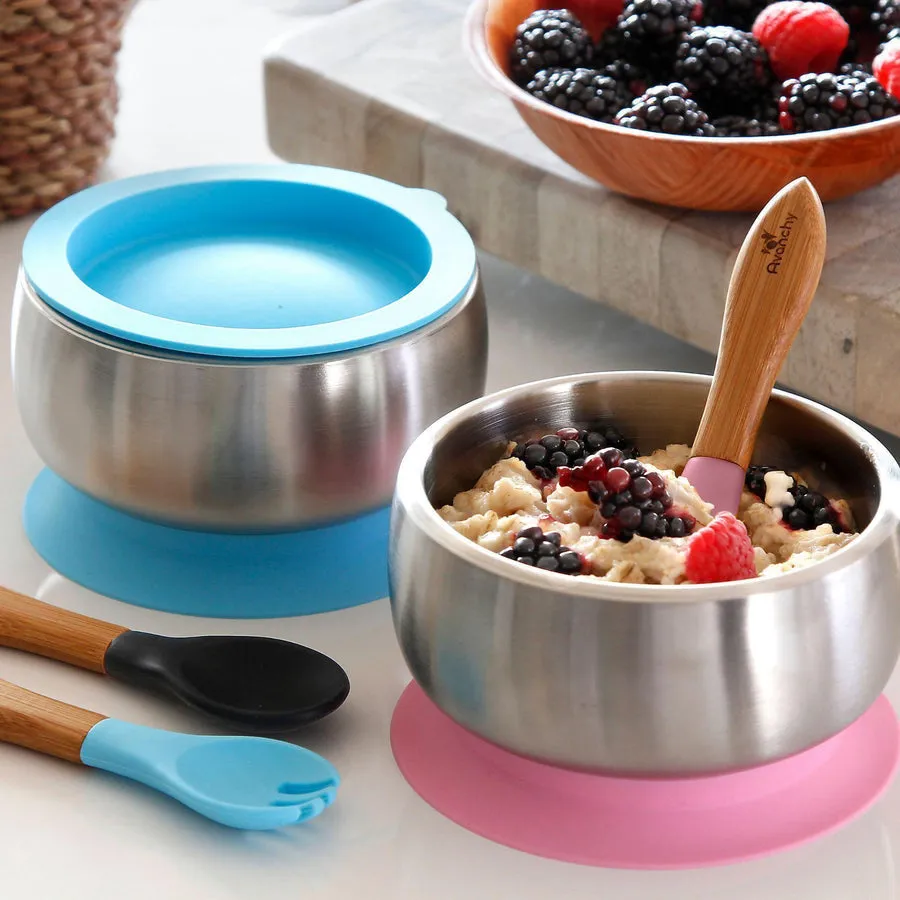 Avanchy Stainless Steel Suction Baby Bowl Lid Yellow