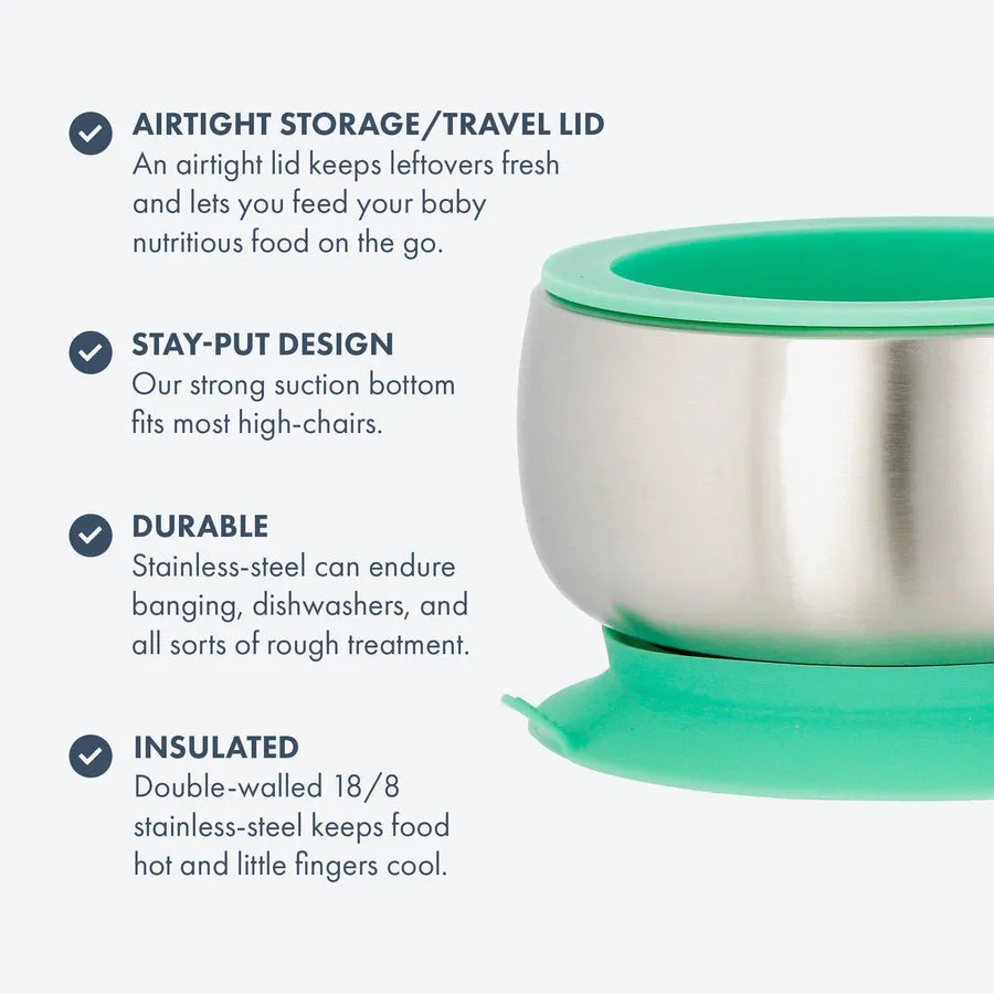 Avanchy Stainless Steel Suction Baby Bowl Lid Yellow