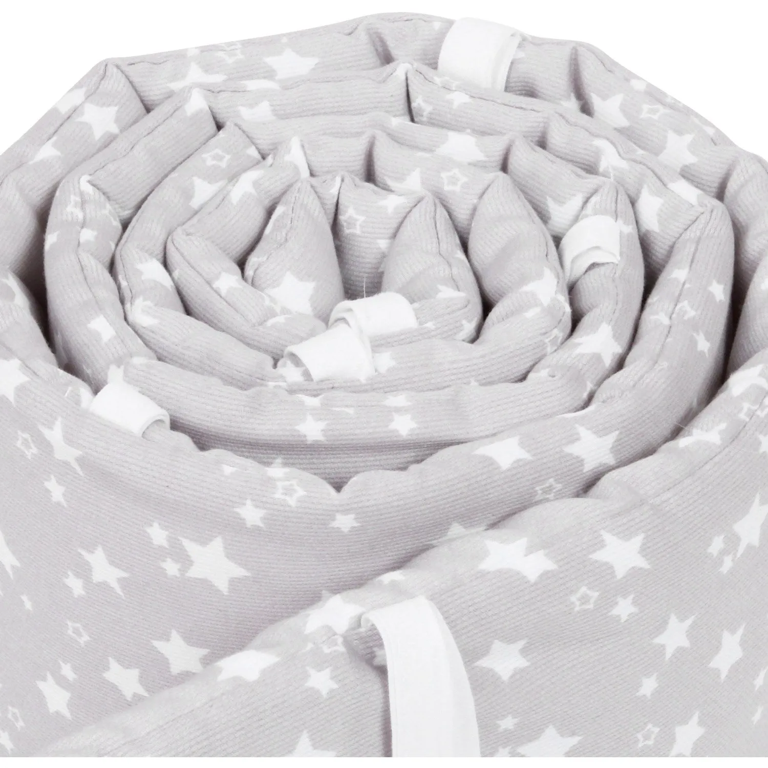babybay ® Pearlgrey White Stars Bed Bumper Pique