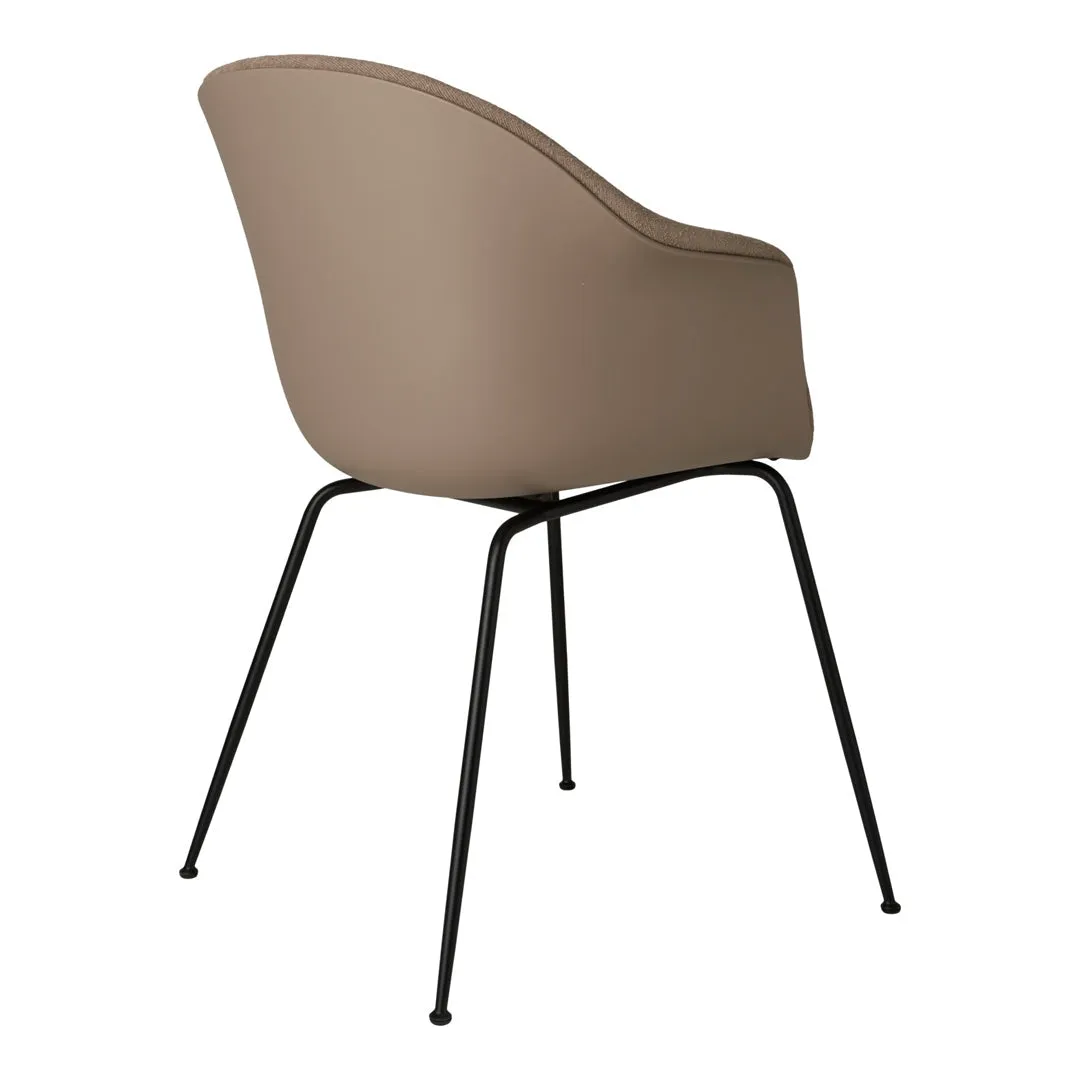Bat Dining Chair - Black Matt Conic Base - Front Upholstered