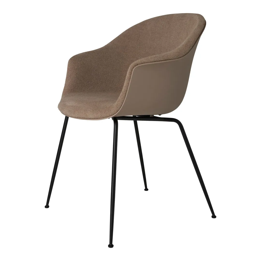 Bat Dining Chair - Black Matt Conic Base - Front Upholstered