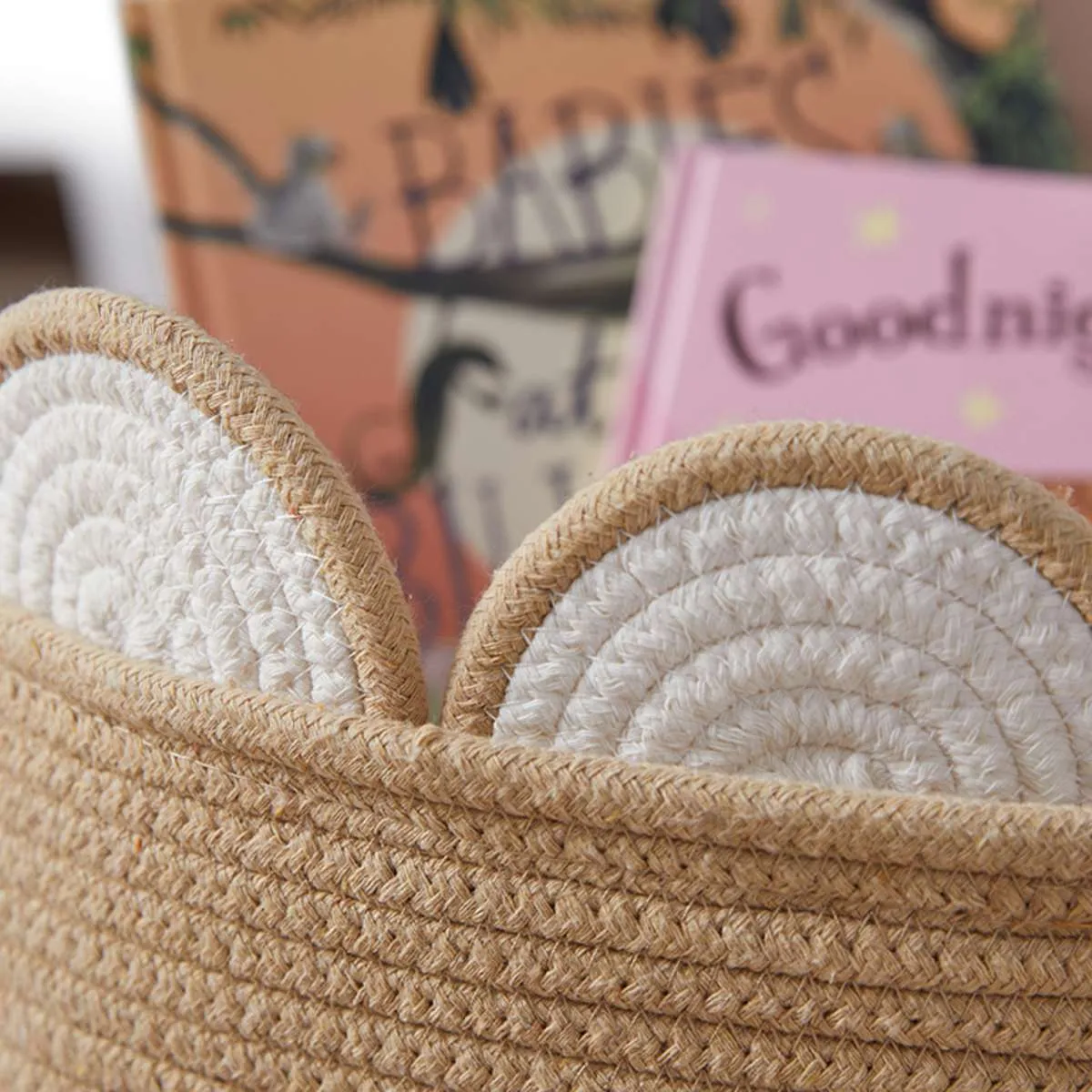 Bear Round Basket Mocka