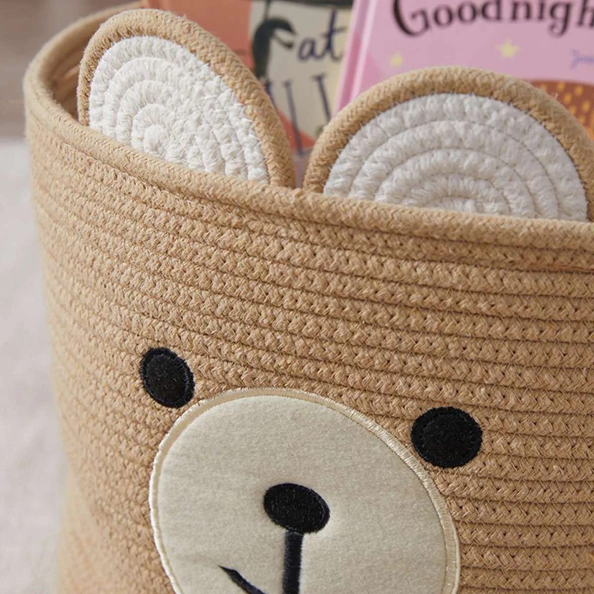 Bear Round Basket Mocka