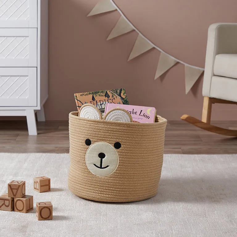 Bear Round Basket Mocka