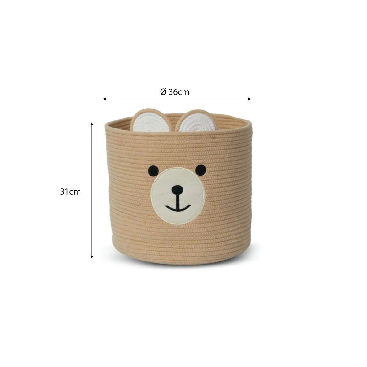 Bear Round Basket Mocka