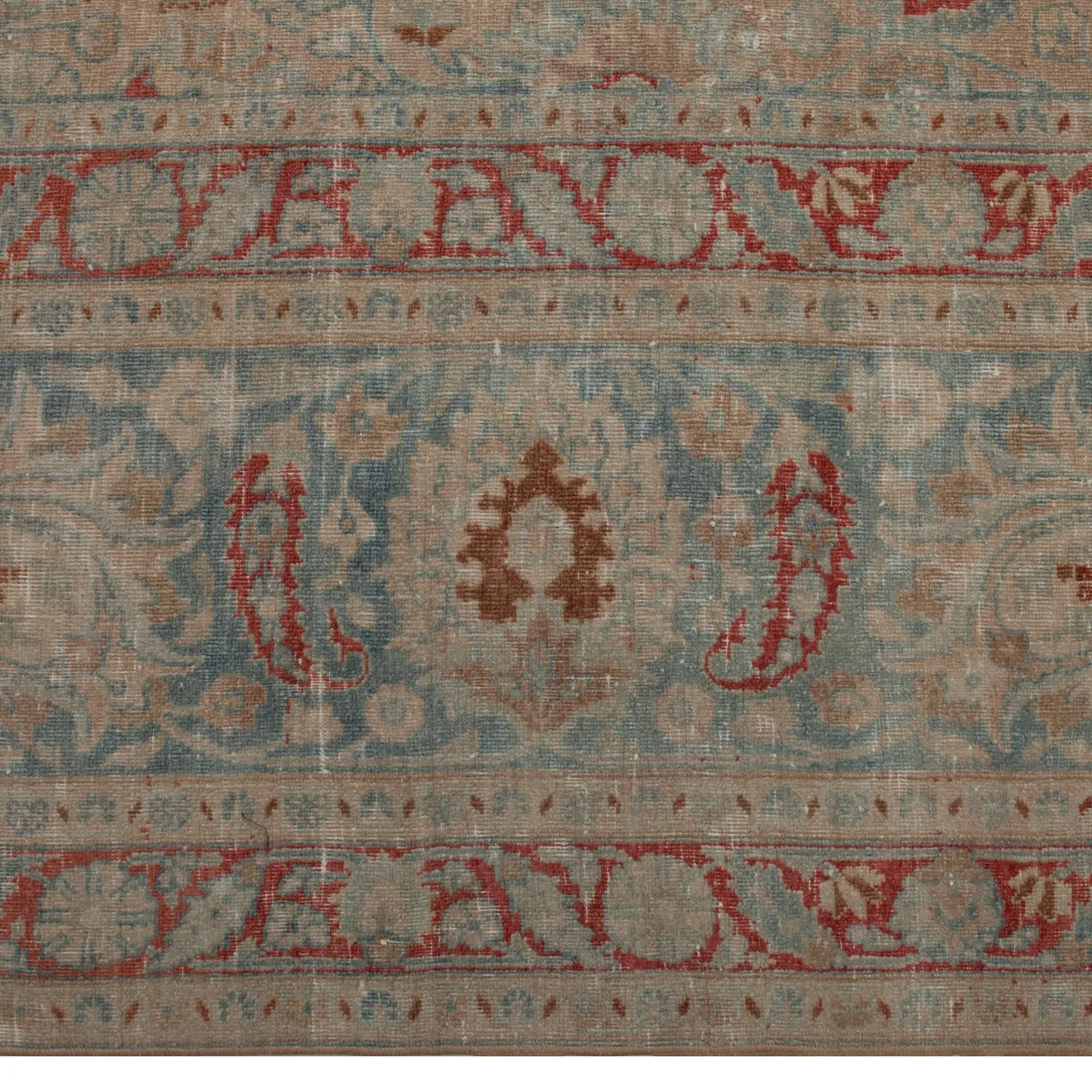 Beige Antique Persian Tabriz Rug - 13'2" x 15'10"