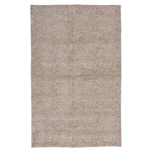 Beige Modern Cotton Blend Rug - 5'1" x 8'1"
