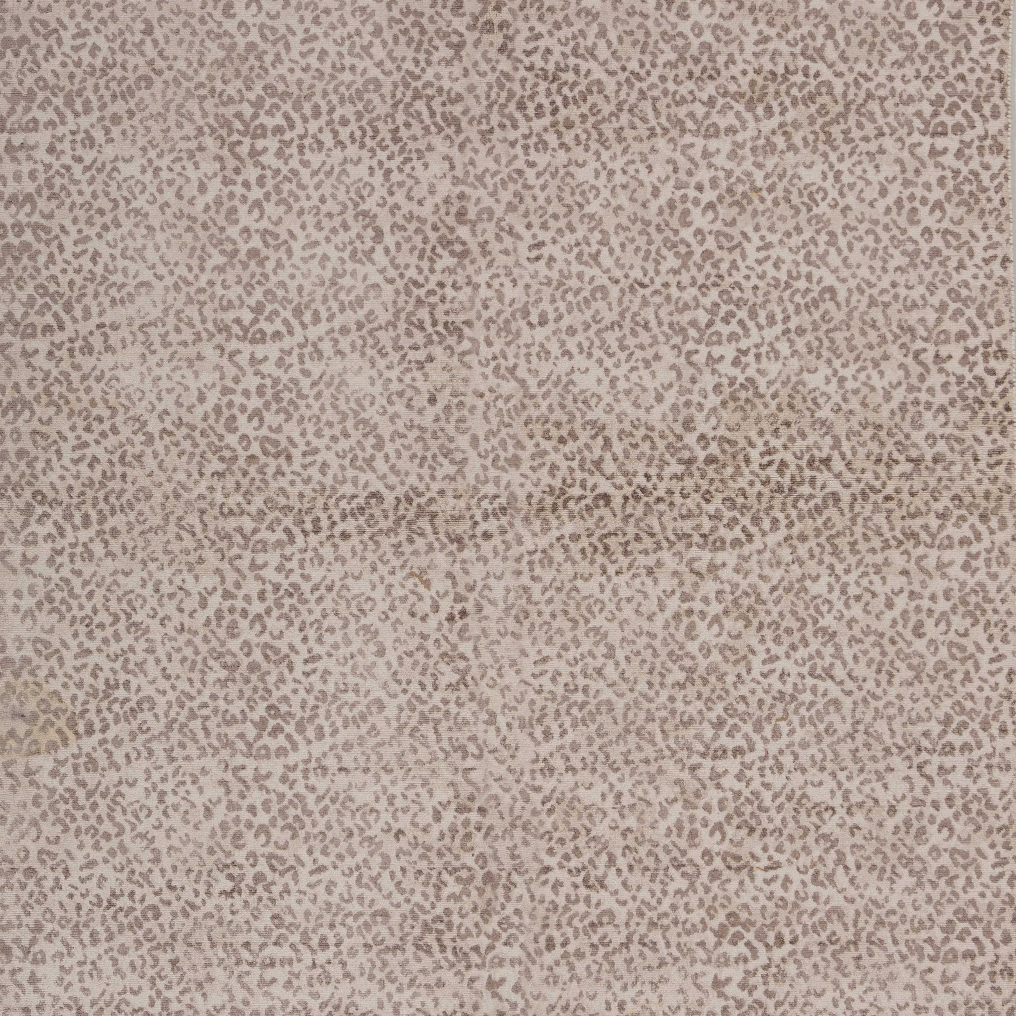 Beige Modern Leopard Cotton Blend Rug - 5'1" x 8'1"