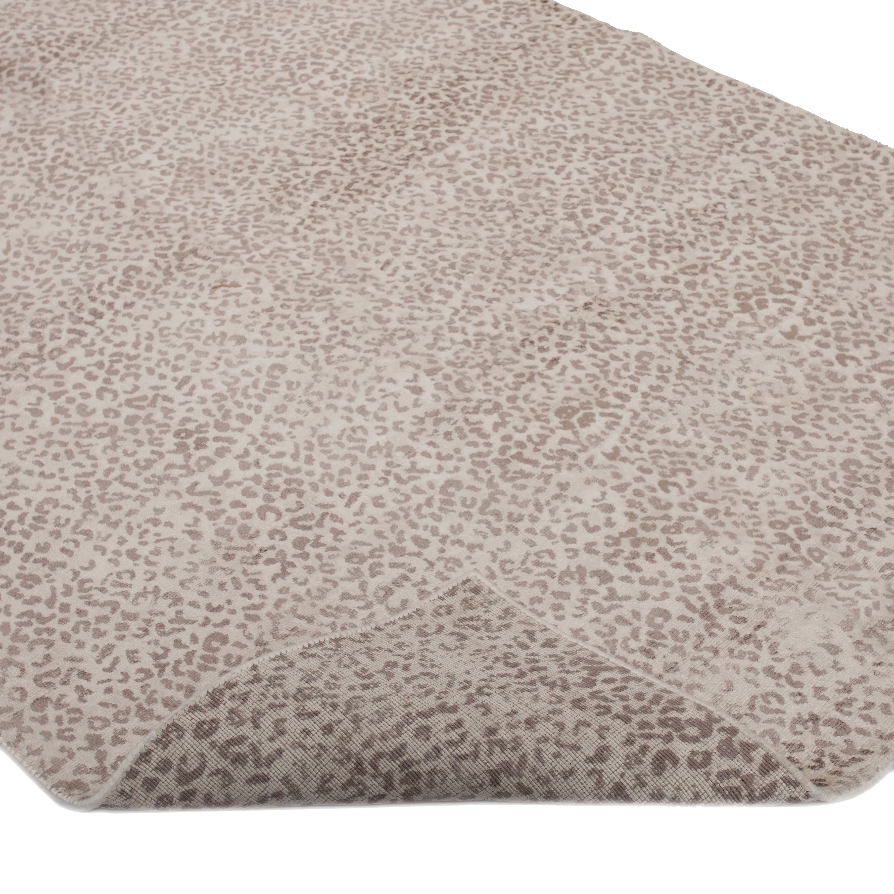 Beige Modern Leopard Cotton Blend Rug - 5'1" x 8'1"