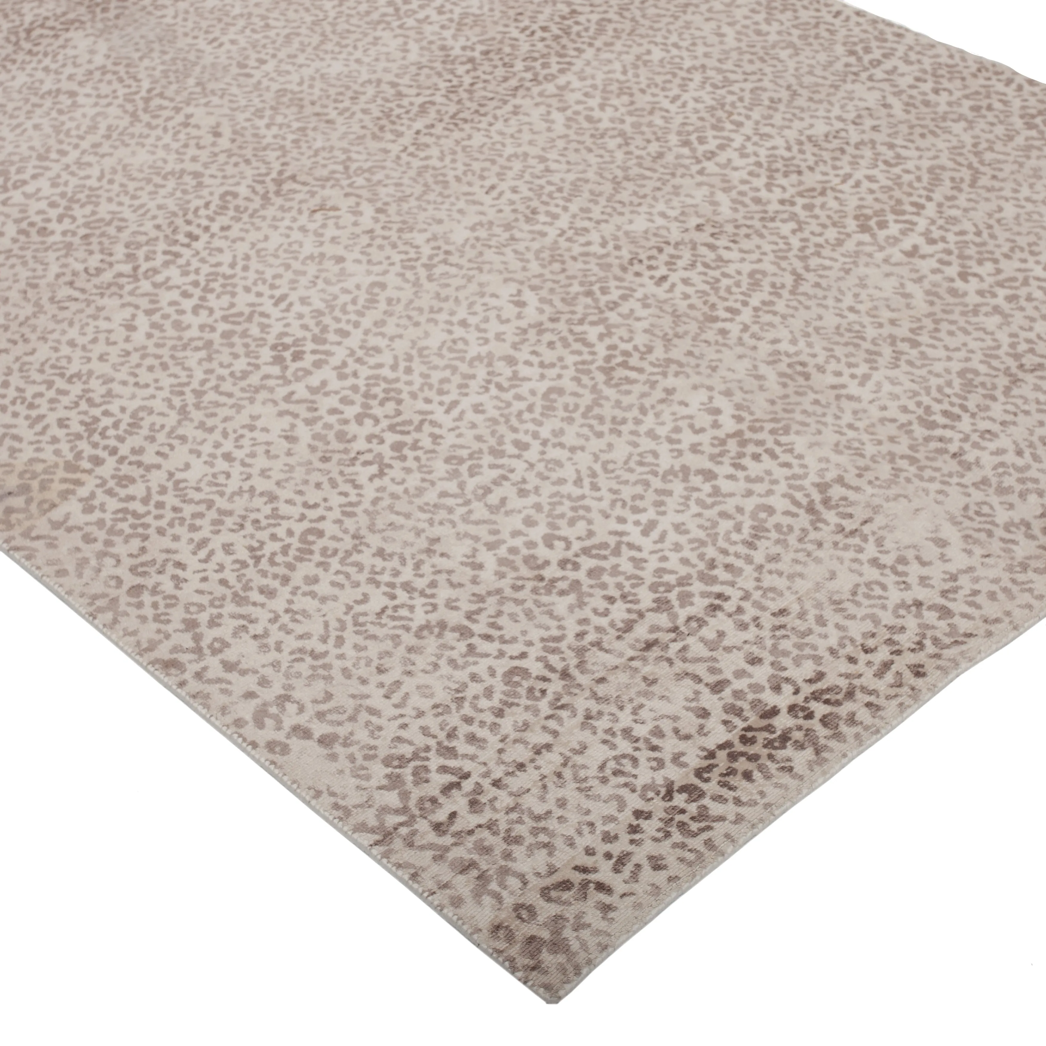 Beige Modern Leopard Cotton Blend Rug - 5'1" x 8'1"