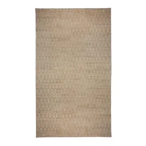 Beige Modern Tibetan Wool Silk Blend Rug - 14' x 25'