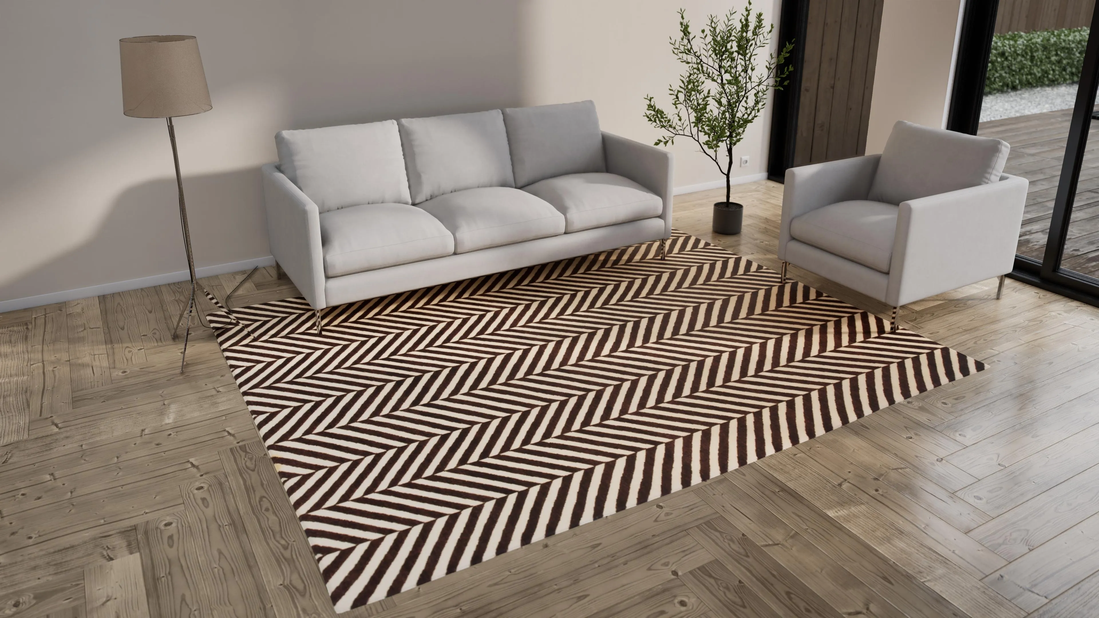 Black Transitional Wool Rug - 8' x 10'