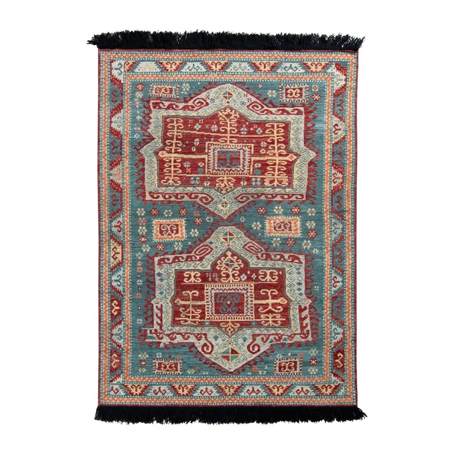 Blue & Red Traditional Wool Rug - 5'3" x 7'4"