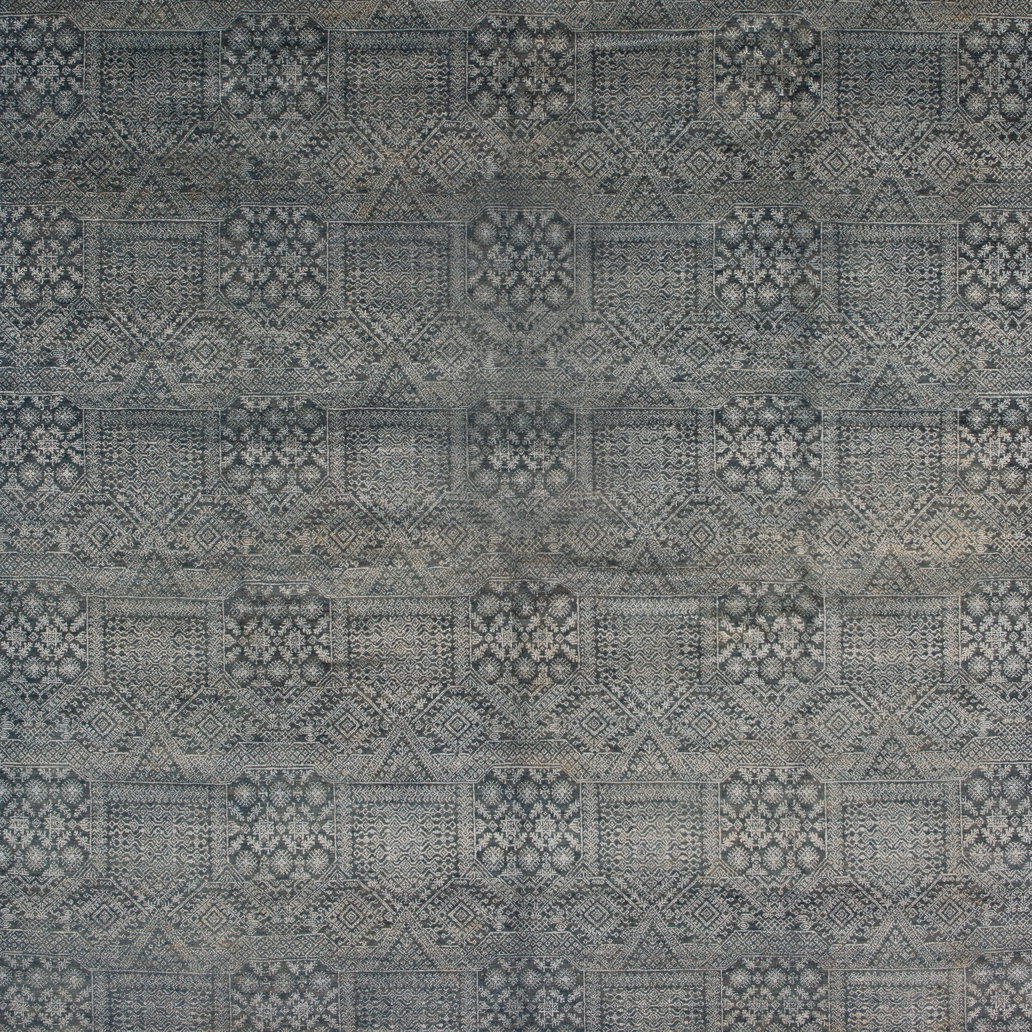 Blue Grey Modern Wool Rug - 9'1" x 12'4"