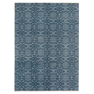 Blue Modern Wool Rug - 9'1" x 12'3"