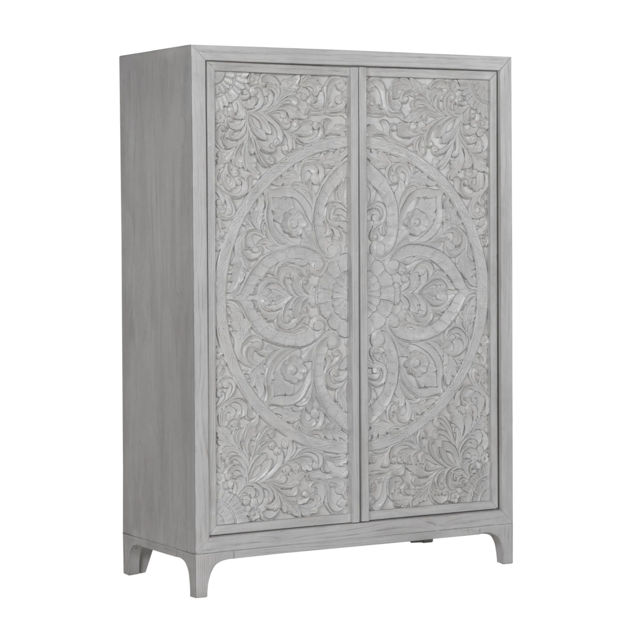 Boho Chic Wardrobe Chest in Washed White (2024) Modus