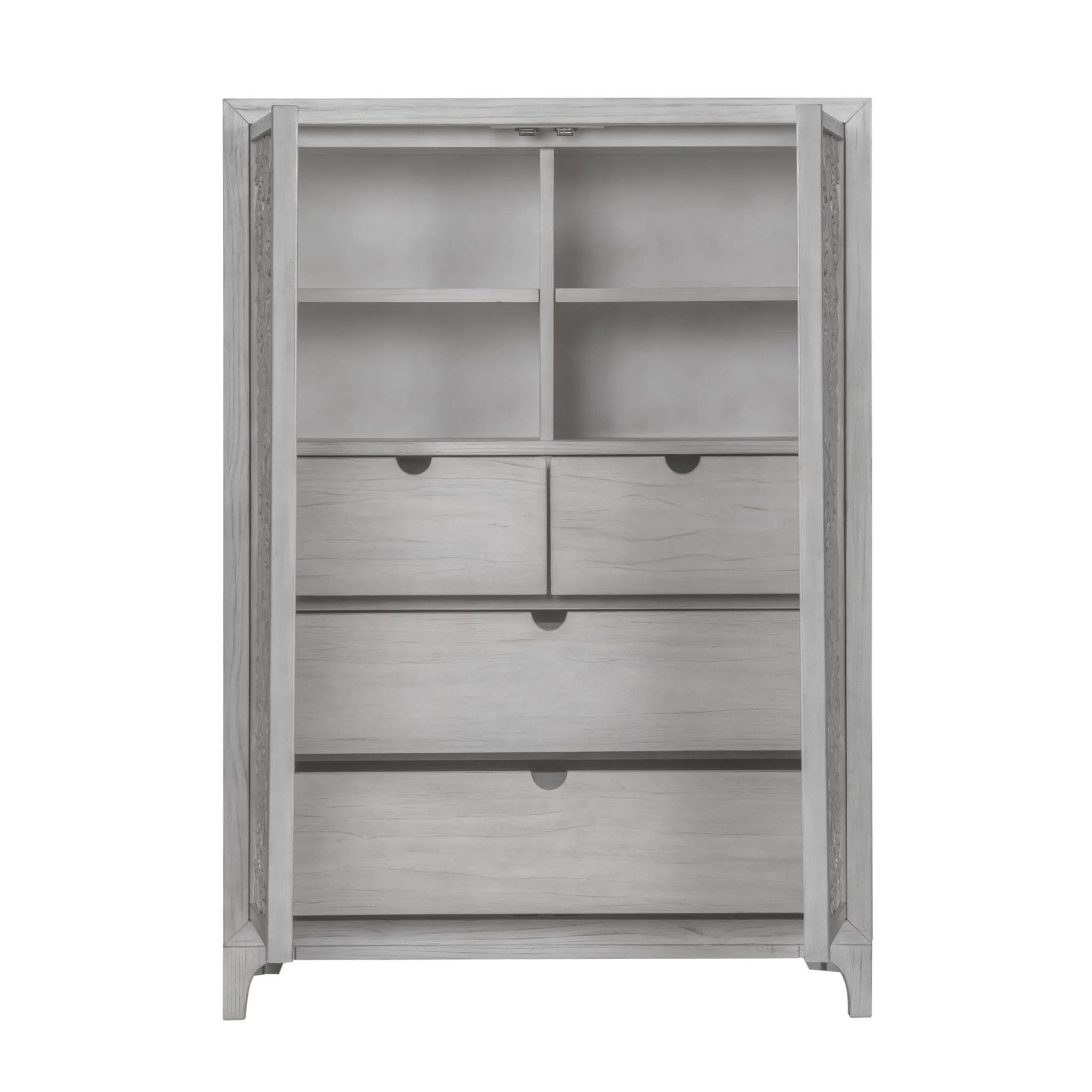 Boho Chic Wardrobe Chest in Washed White (2024) Modus