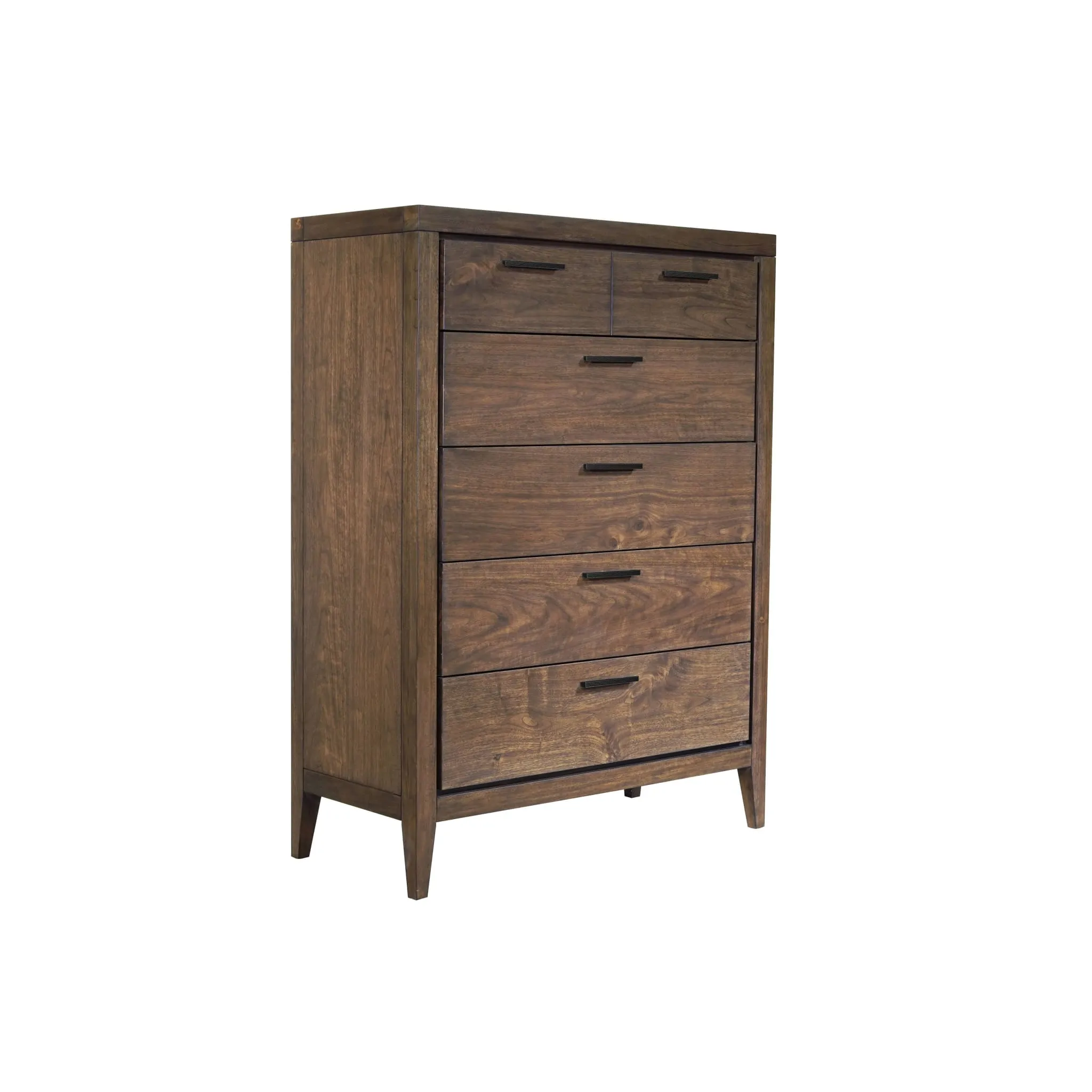 Boracay Five Drawer Walnut Chest in Wild Oats Brown (2024) Modus
