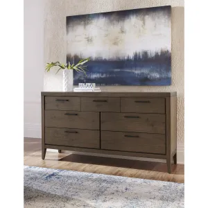 Boracay Seven Drawer Walnut Dresser in Wild Oats Brown (2024) Modus