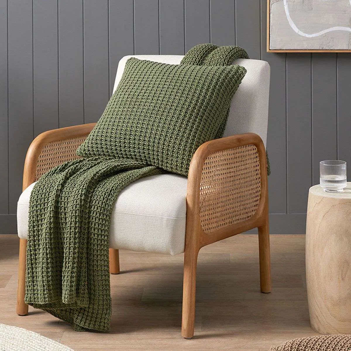Brennan Knit Cushion Cover - Khaki Mocka