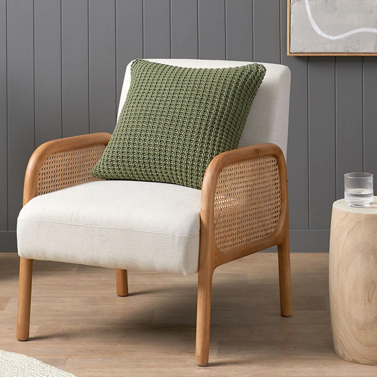 Brennan Knit Cushion Cover - Khaki Mocka