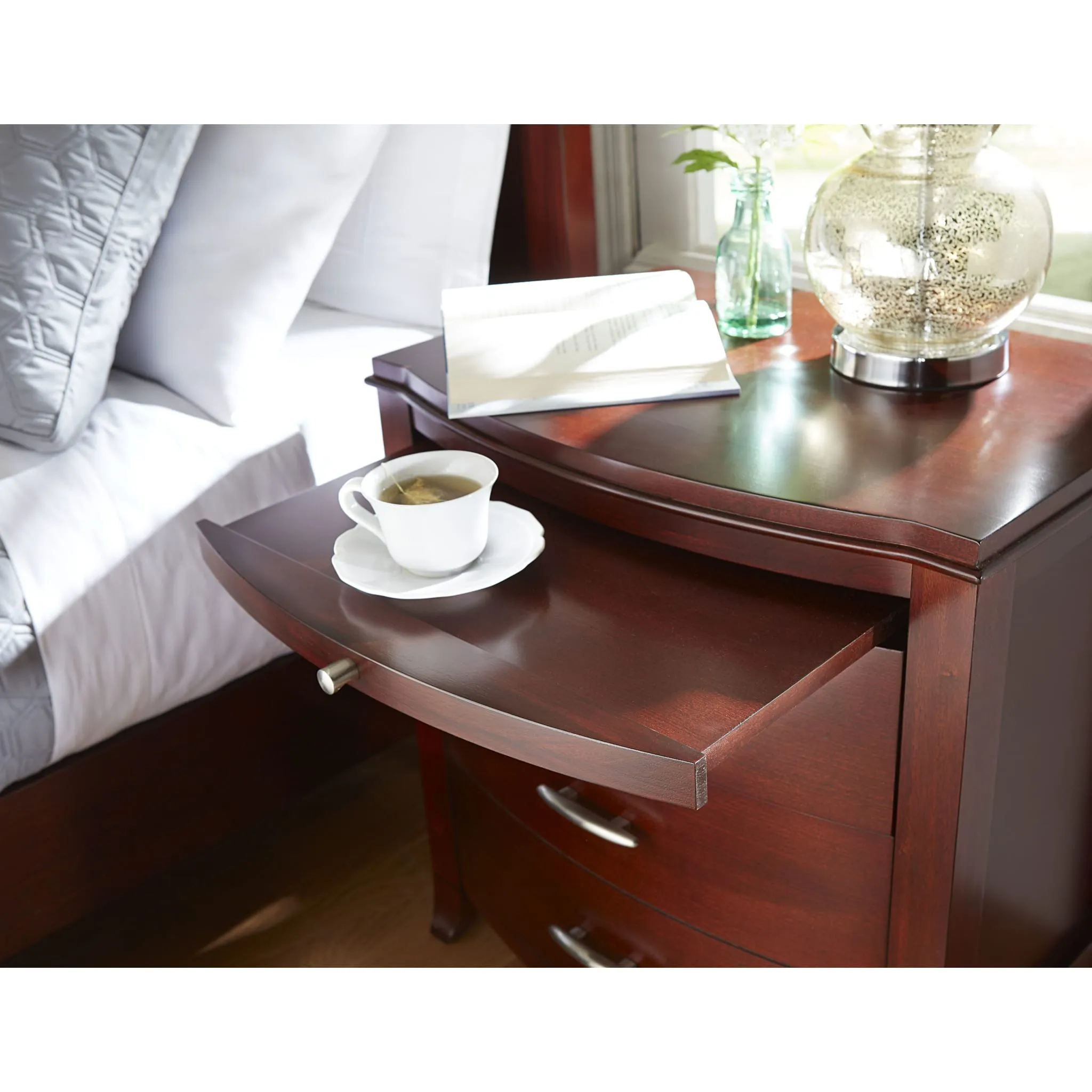 Brighton Charging Station Nightstand in Cinnamon Modus