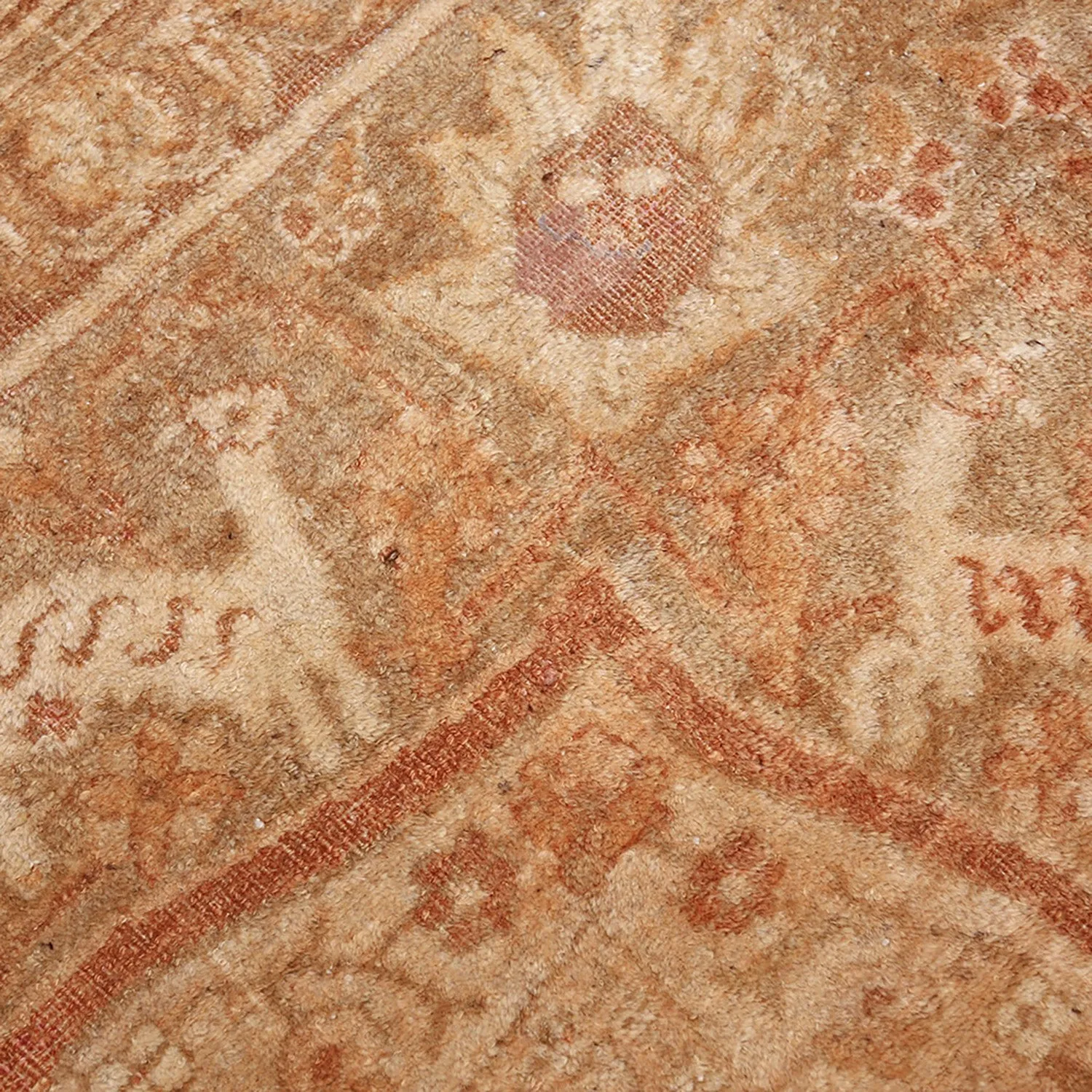 Brown Antique Indian Agra Rug - 16' x 19'6"