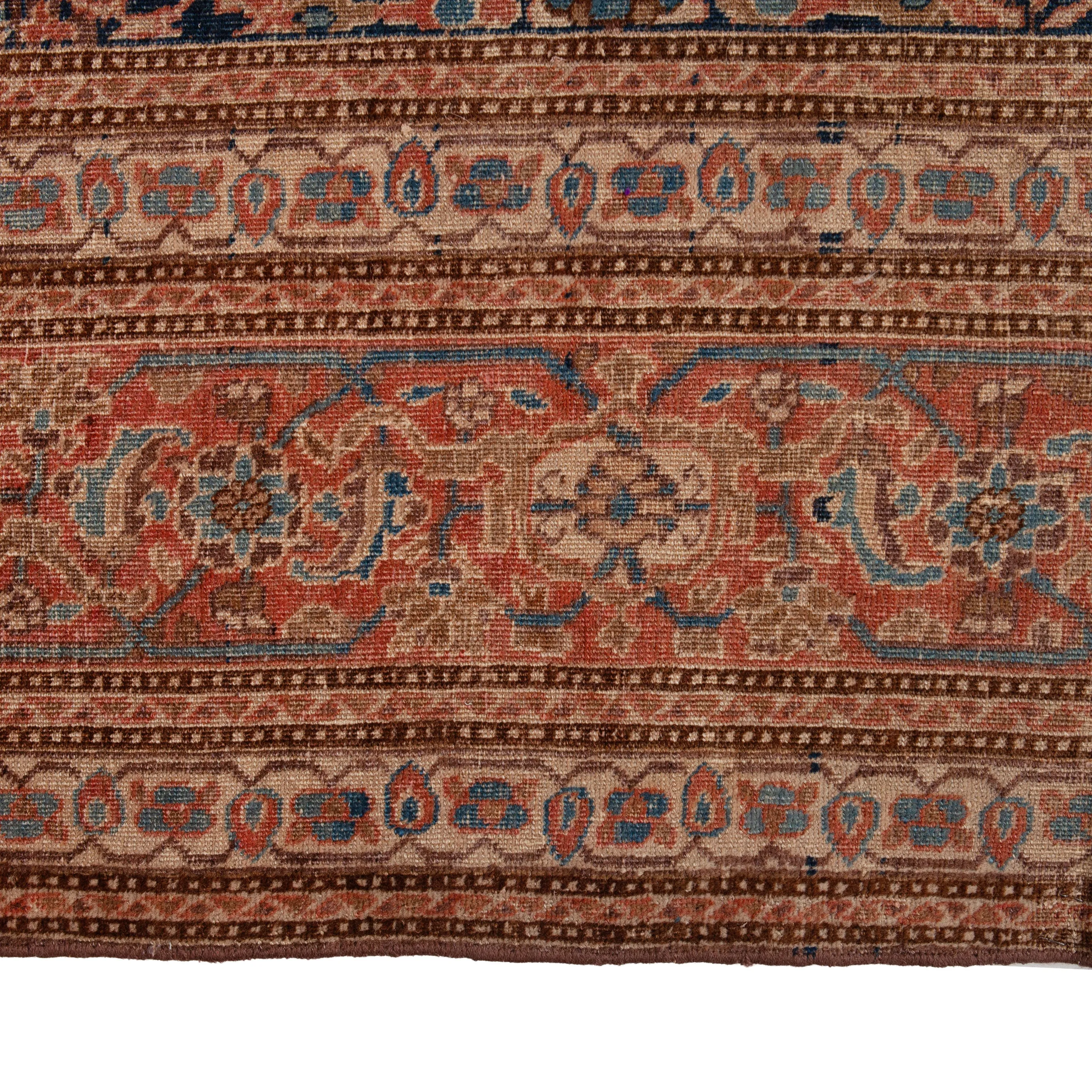 Brown Antique Persian Mahal Rug - 10'6" x 16'