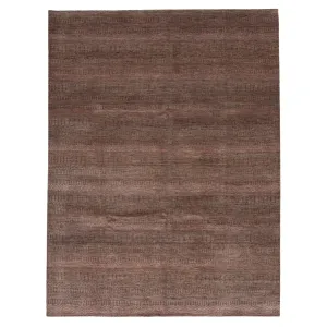 Brown Modern Wool Blend Rug - 9'4" x 12'2"